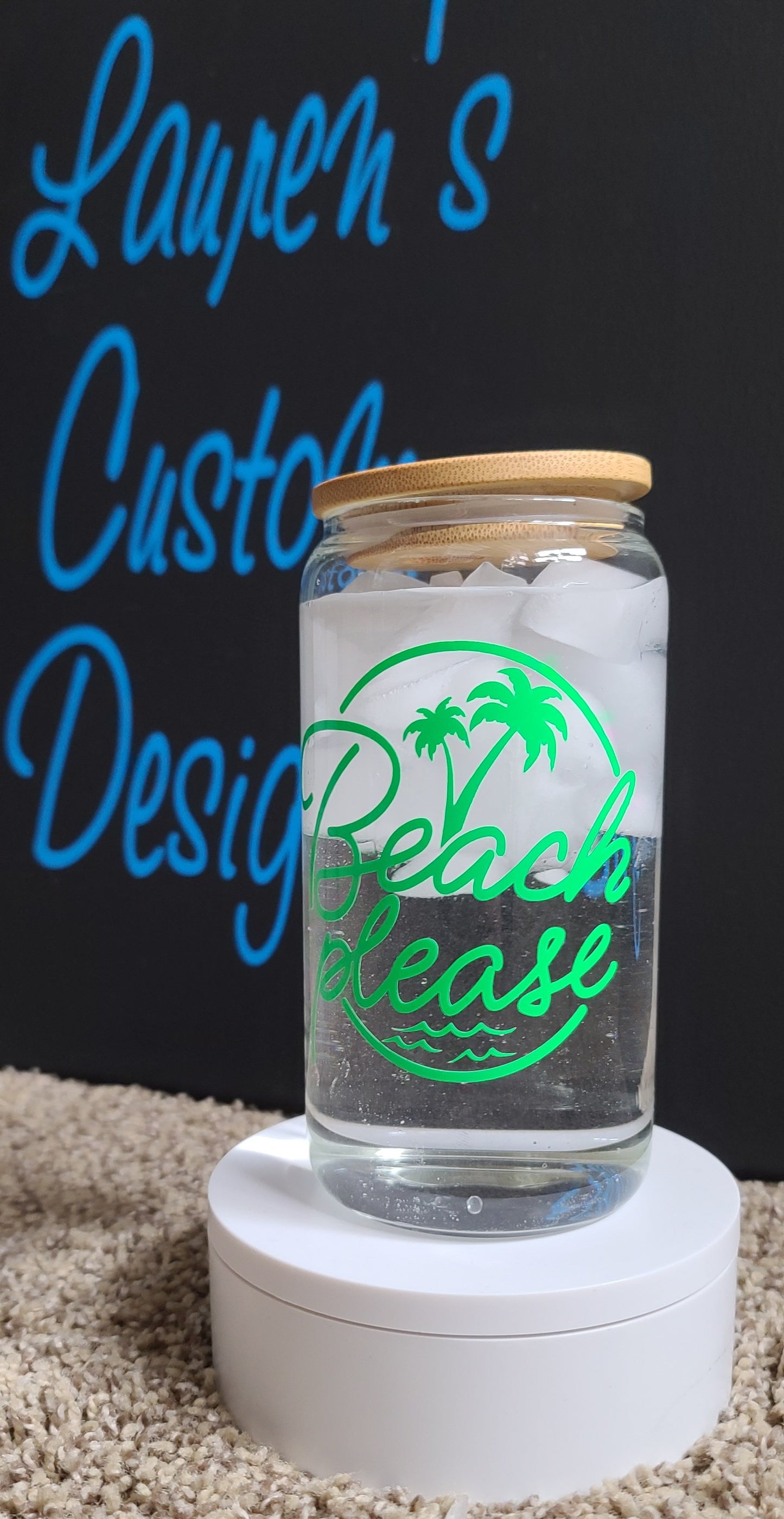 Beach Please - 16oz Glass Can