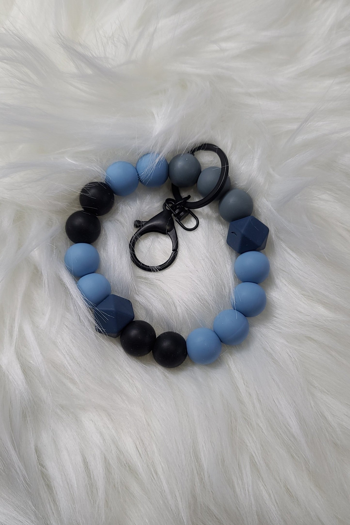 Wristlet Keychain - Blue & Black