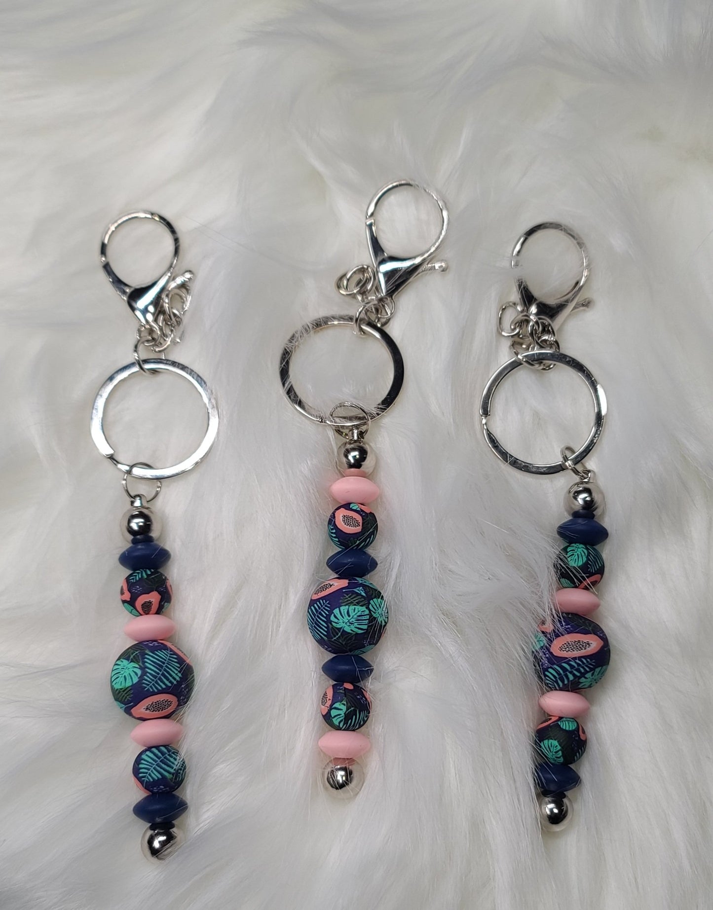 Beaded Bar Keychain - Tropical