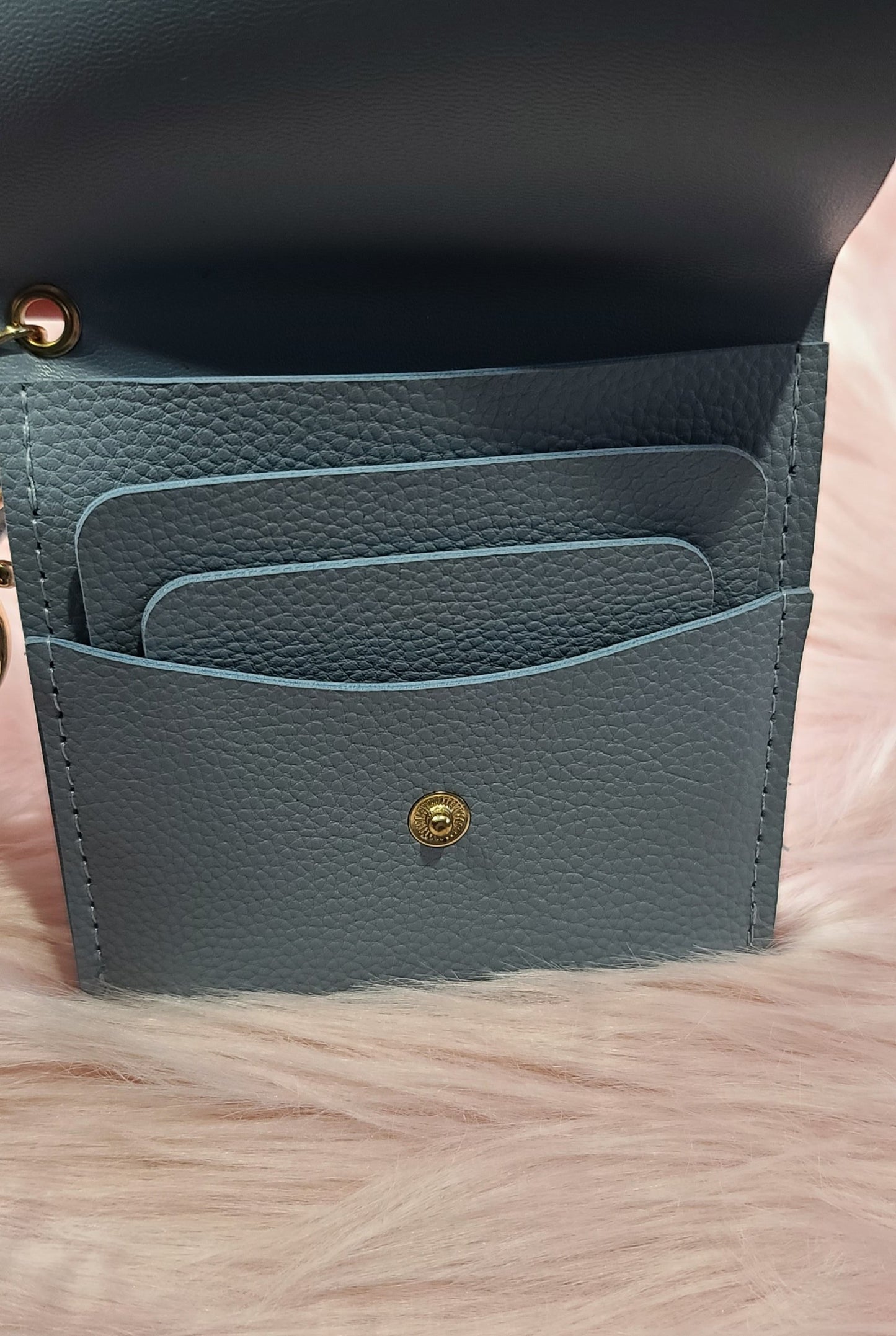Wristlet Keychain with Mini Wallet - Butterfly Pearl