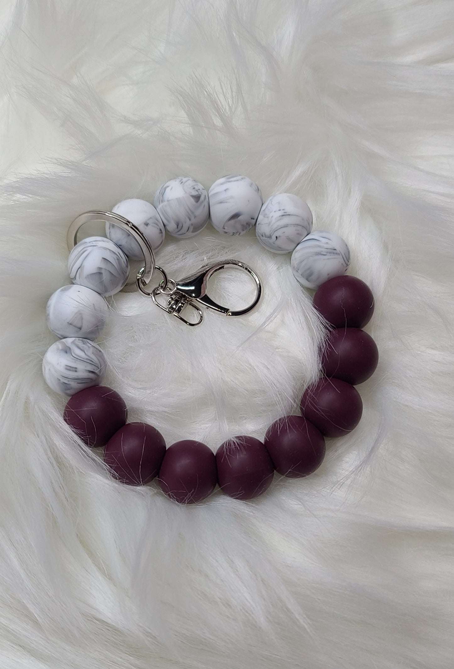 Wristlet Keychain - Mulberry Marble