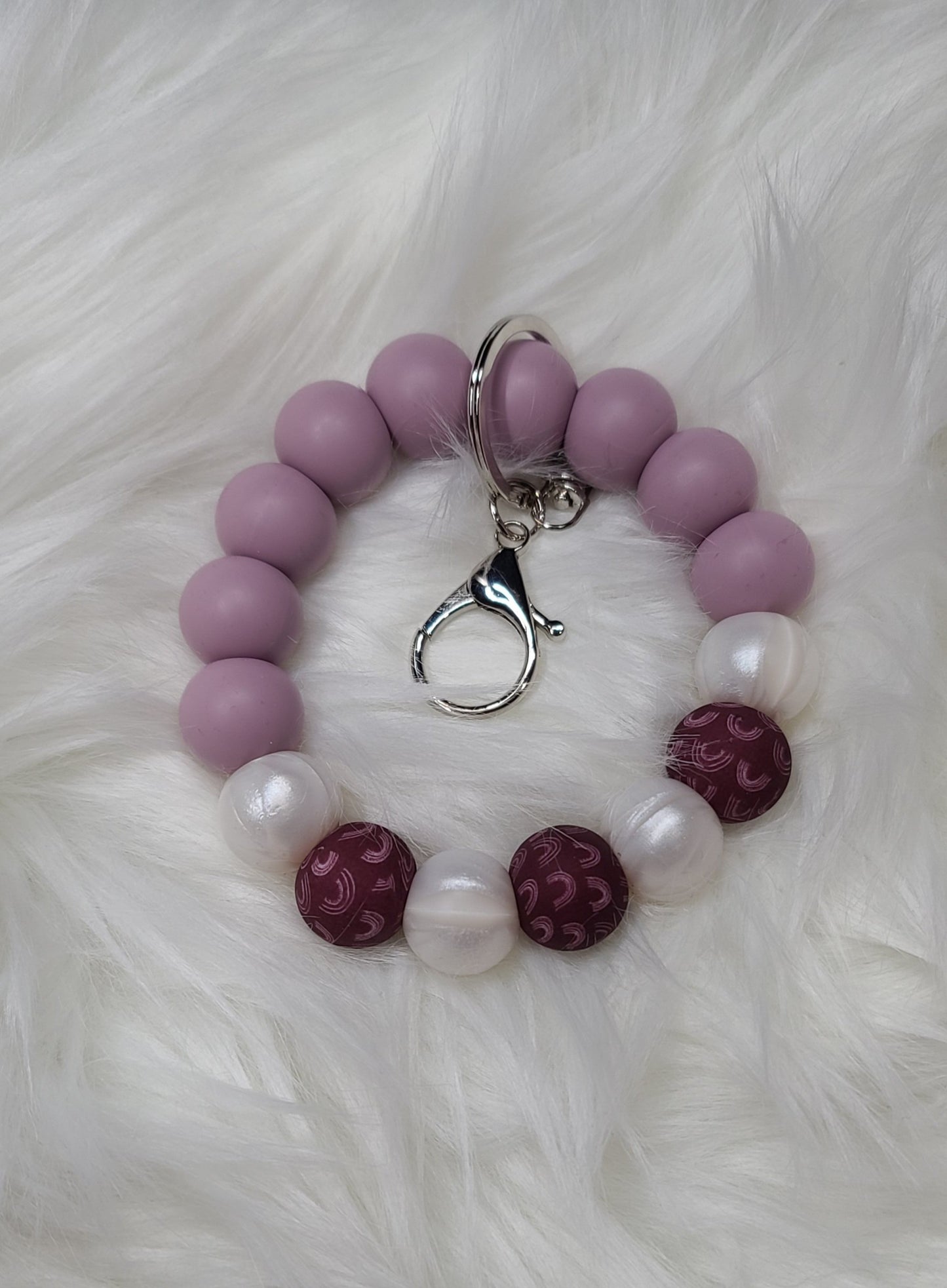 Wristlet Keychain - Rainbow Pearl