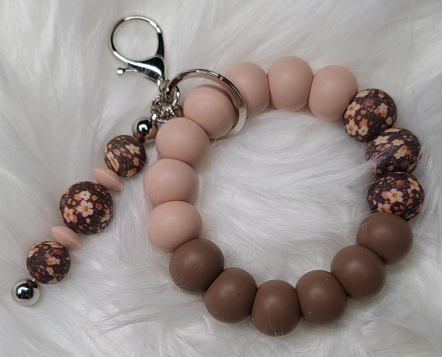 Wristlet Keychain with Beaded Bar