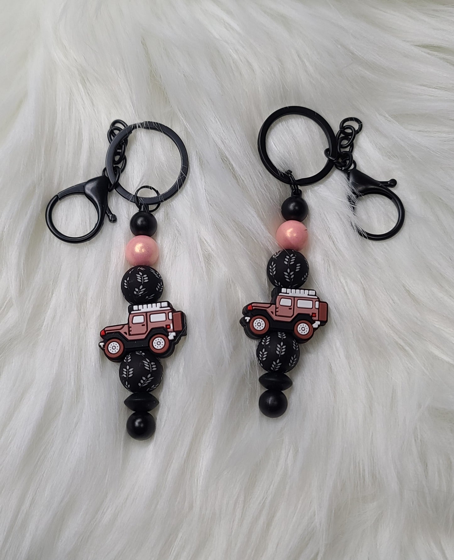 Off Road Beaded Bar Keychain
