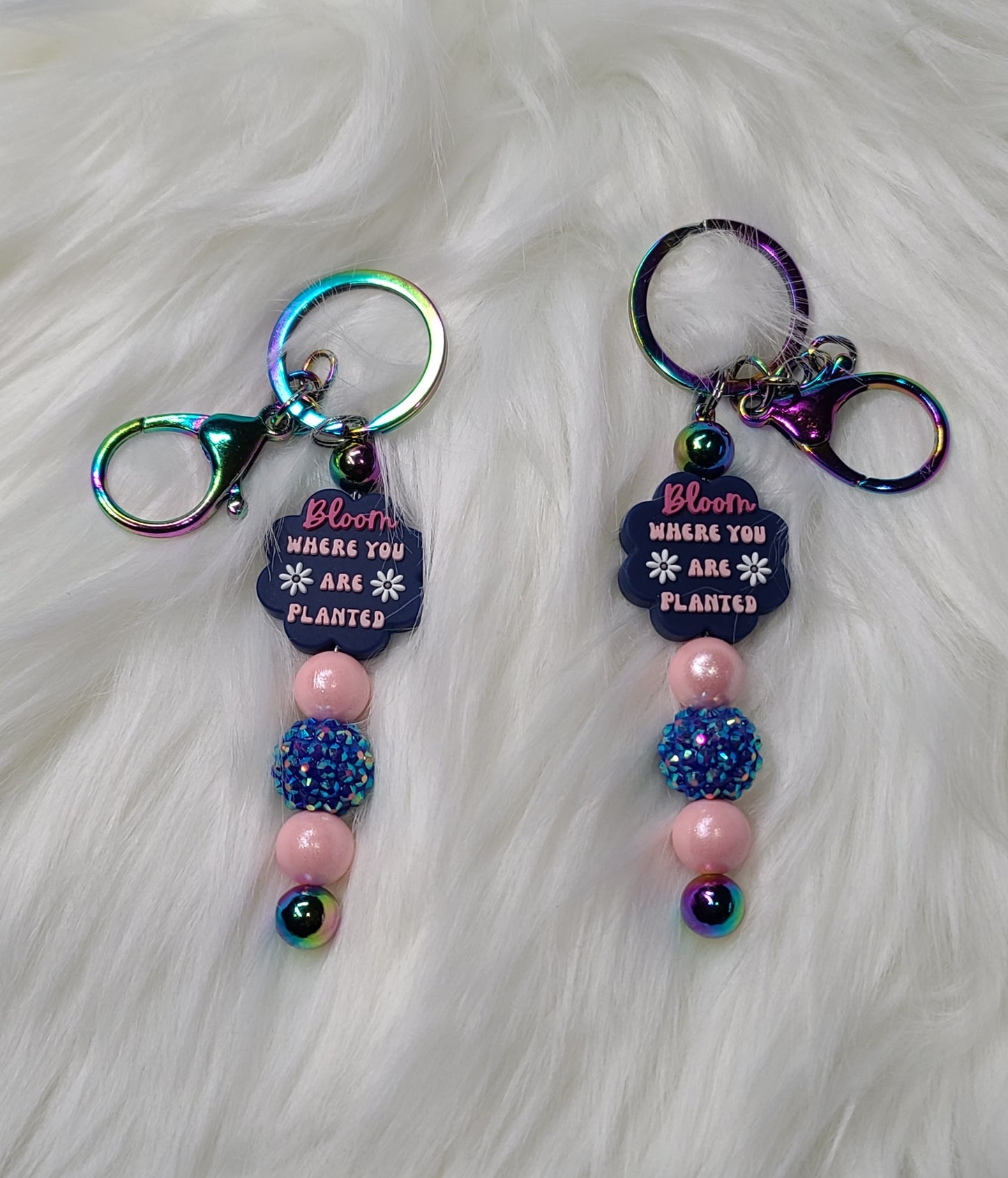 Bloom Beaded Bar Keychain