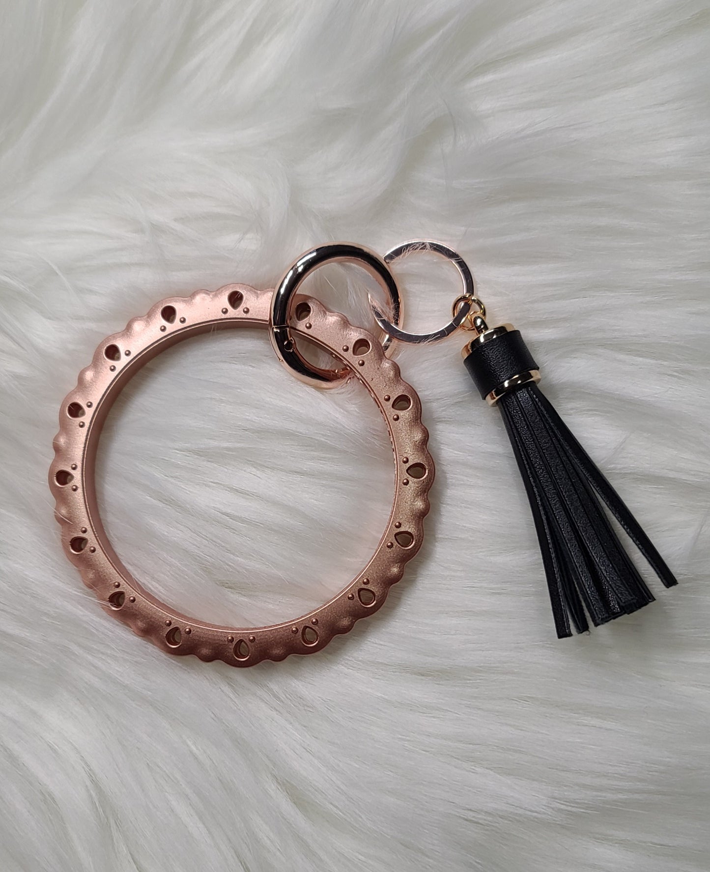 Rose Gold Infinity Wristlet with tassel