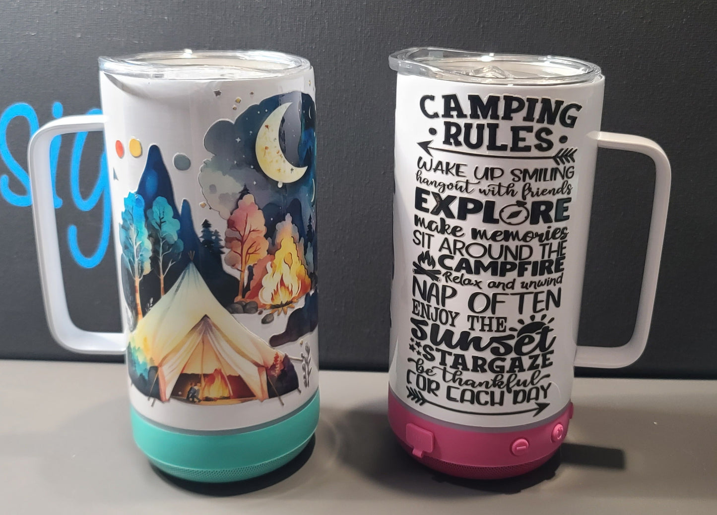 16oz Speaker Tumbler - Camping
