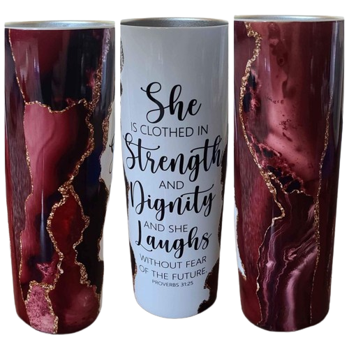 Proverbs 31:25 - 20oz Skinny Tumbler