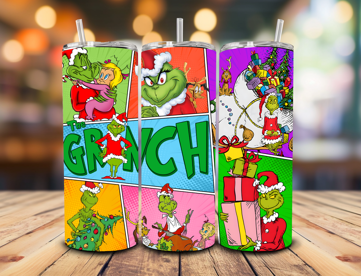 Grinch Collage - 20oz Skinny Tumbler