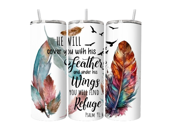 Psalm 91:4 - 20oz Skinny Tumbler-SQ5851600