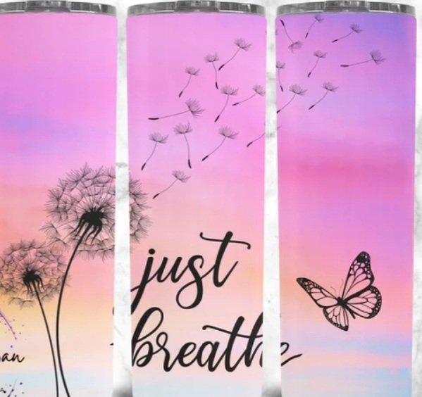 Just Breathe - 20oz Skinny Tumbler
