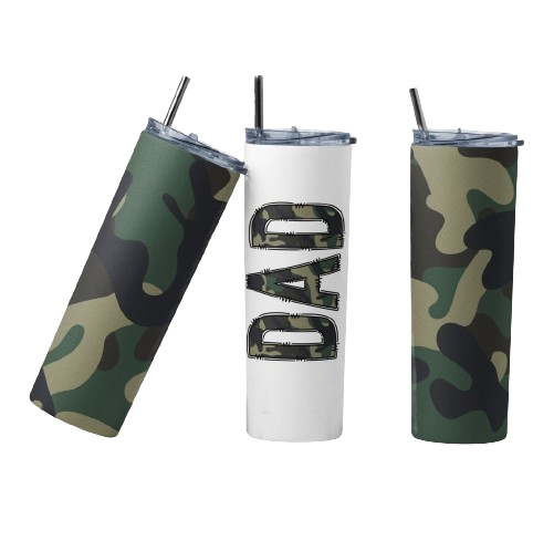 Green Camo Dad - 20oz Skinny Tumbler