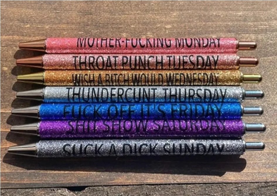 Vulgar Glitter Pen Set