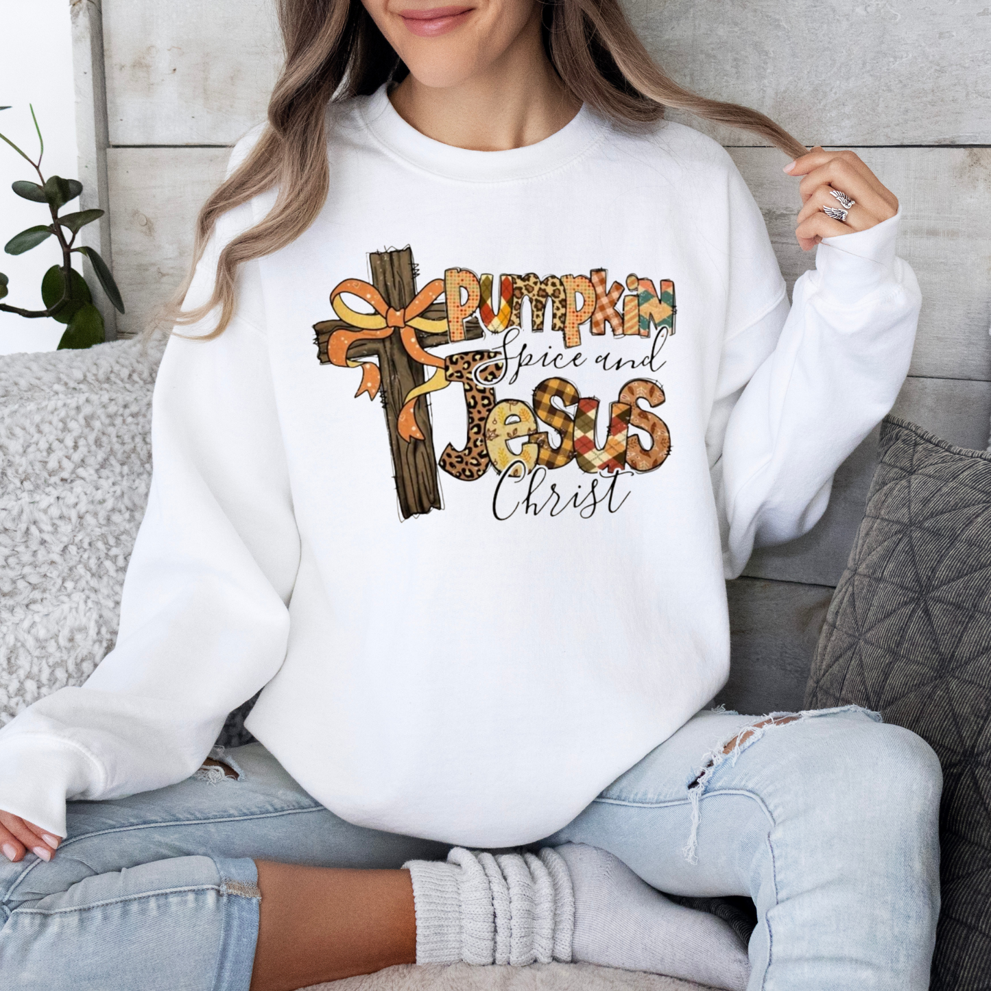 Pumpkin Spice & Jesus Christ Sweatshirt-SQ1314811