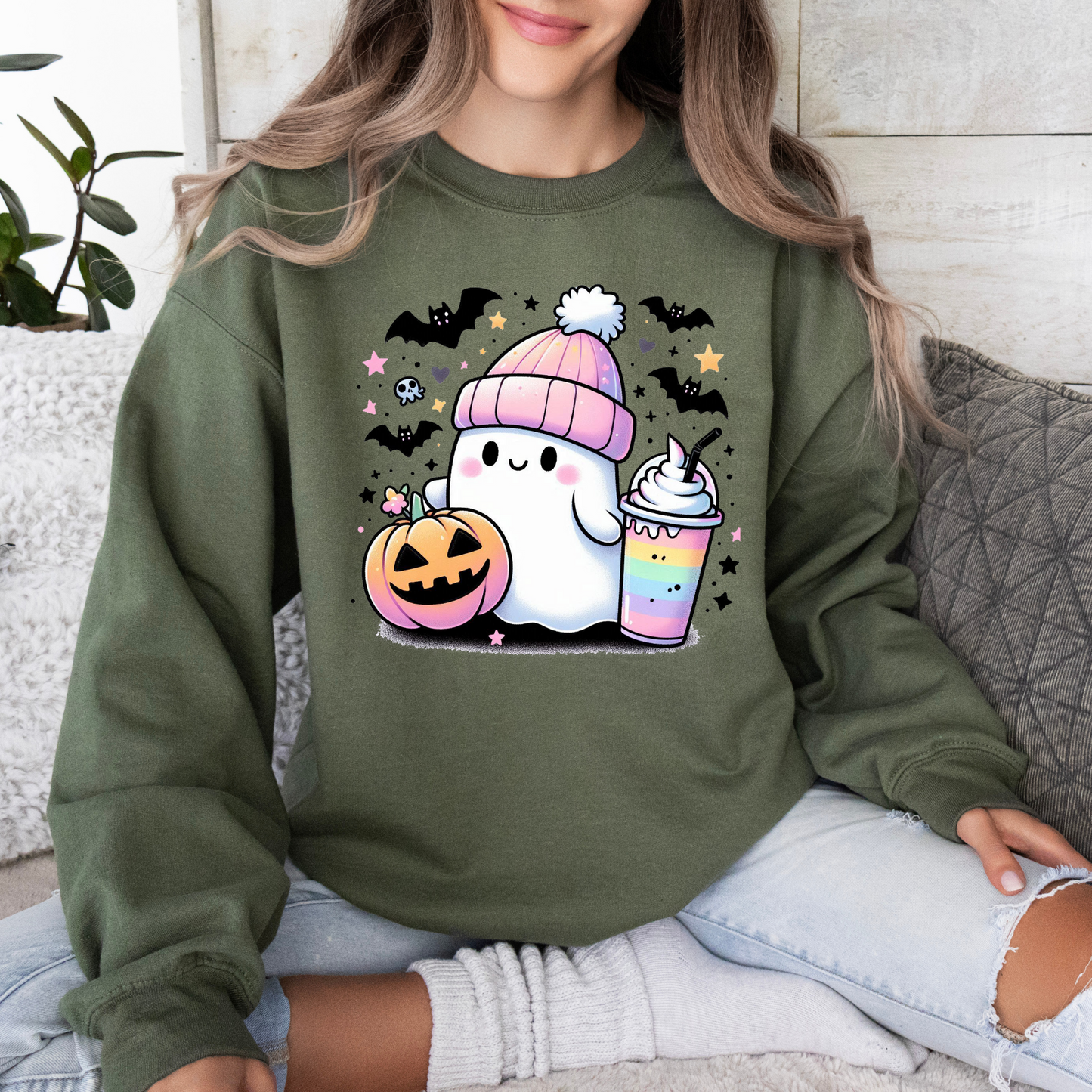 Pink Ghost Sweatshirt-SQ6345885