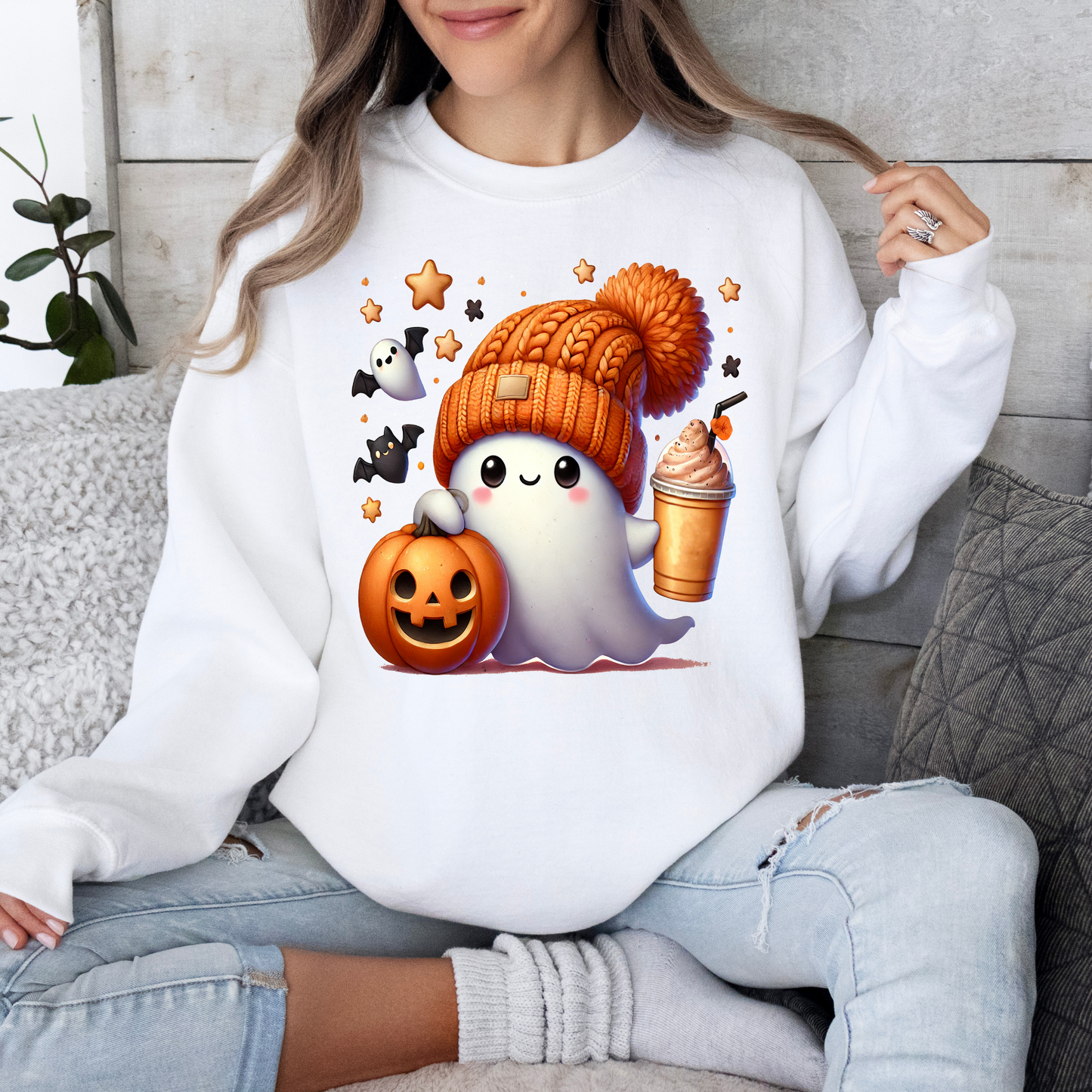 Orange Ghost Sweatshirt-SQ1138342