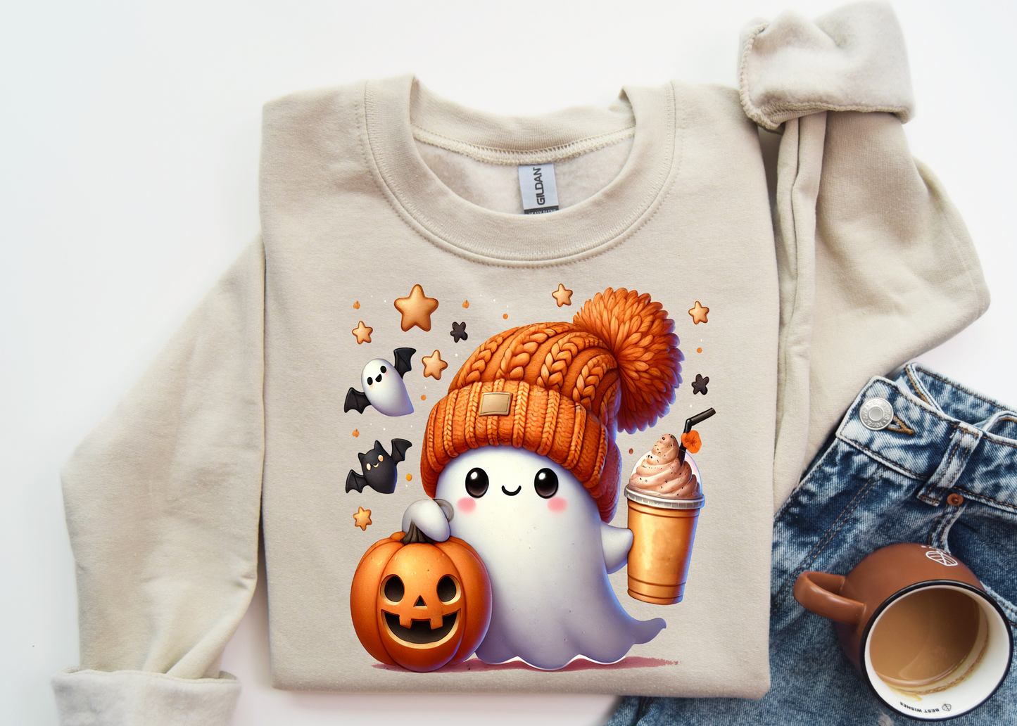 Orange Ghost Sweatshirt-SQ1138342