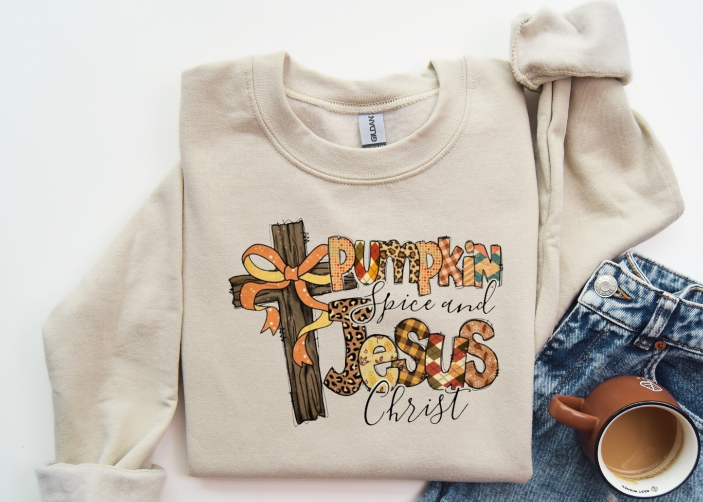 Pumpkin Spice & Jesus Christ Sweatshirt-SQ1314811