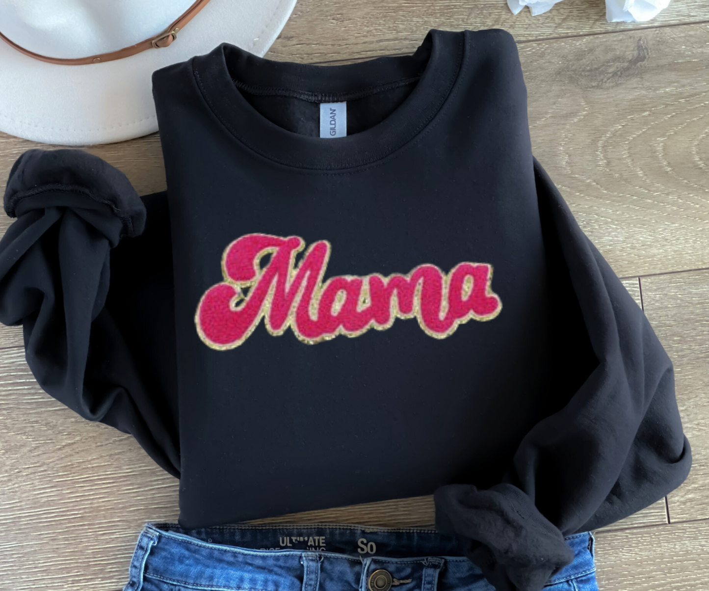 Mama Chenille Letter patch Sweatshirt