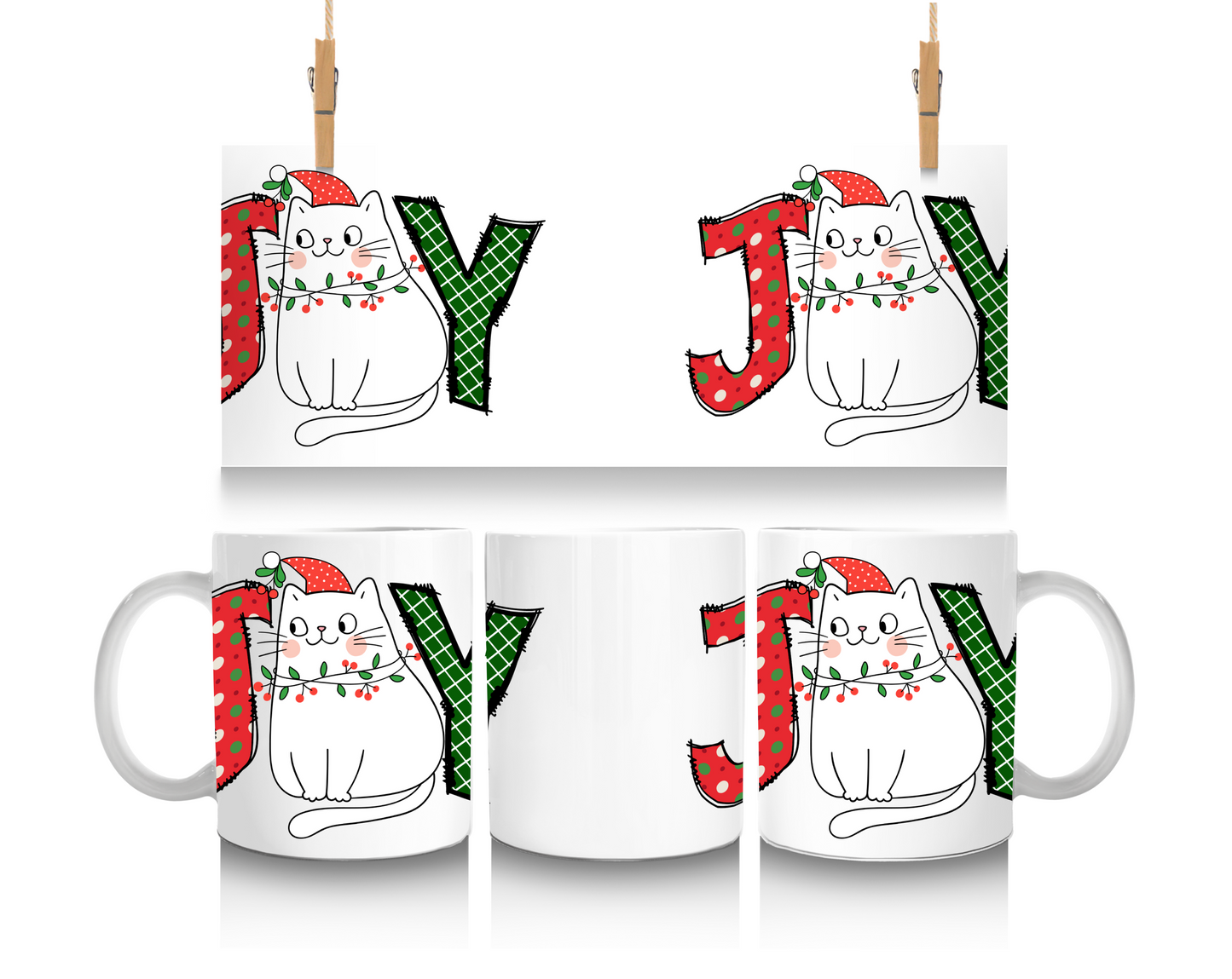 Christmas 10oz Stackable Mugs - Set of 4