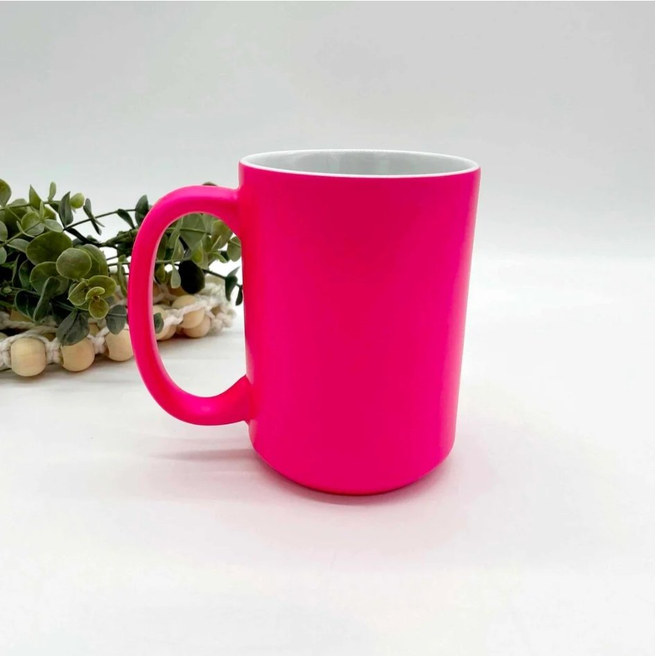 Custom 15oz Coffee Mug - Neon Pink