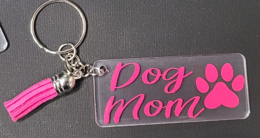 Dog Mom Acrylic Keychain