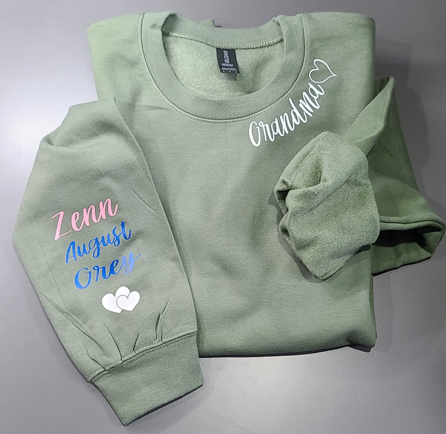 Mama with Kids names, Neckline Sweatshirt