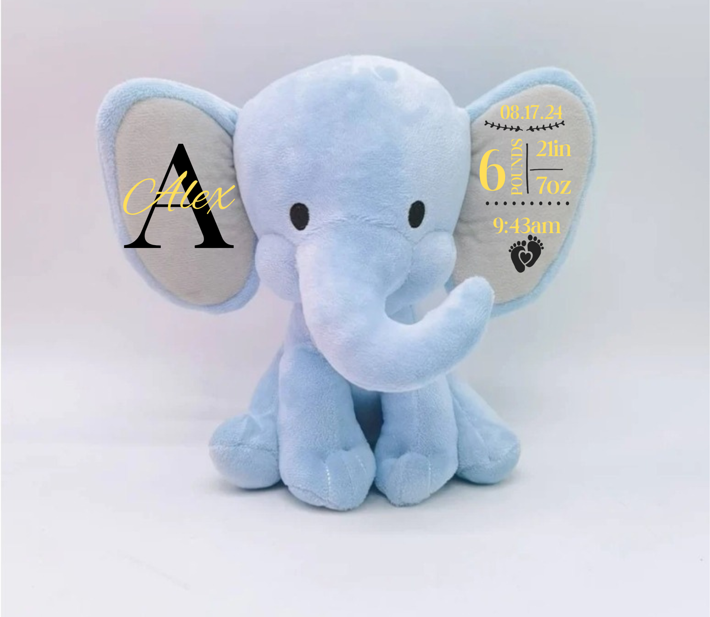 Personalized Birth Stat Elephants
