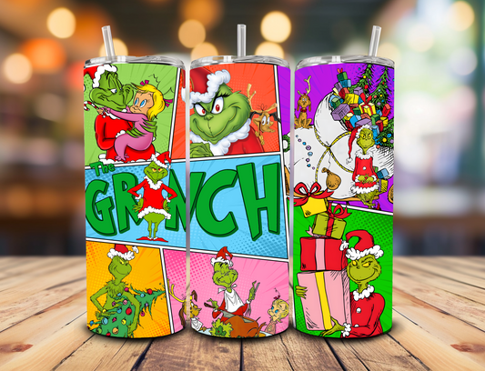 Grinch Collage - 20oz Skinny Tumbler
