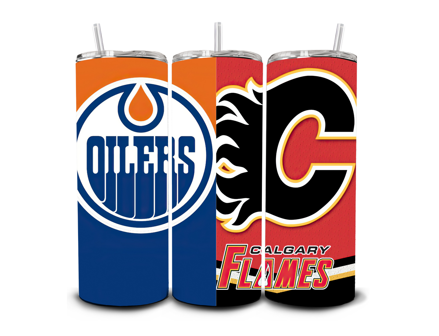 Oilers Flames Mashup - Sublimation Print