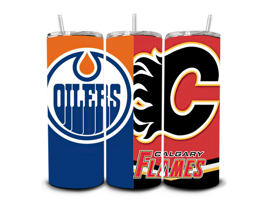 Oilers Flames Mashup - Sublimation Print