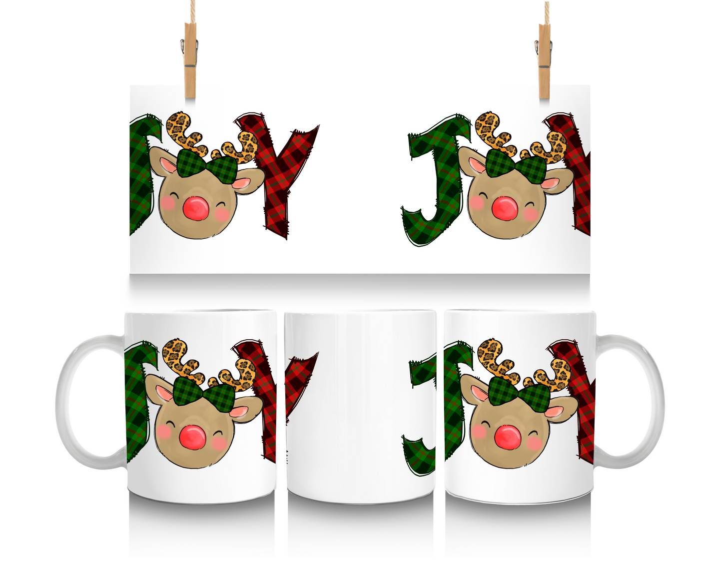 Christmas 10oz Stackable Mugs - Set of 4